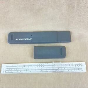 VINTAGE Slide Rule Teledyne Post 44BA-470 Hemmi Japan In Hard Plastic Case